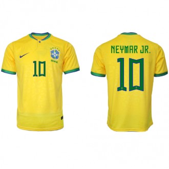 Herren Fußballbekleidung Brasilien Neymar Jr #10 Heimtrikot WM 2022 Kurzarm